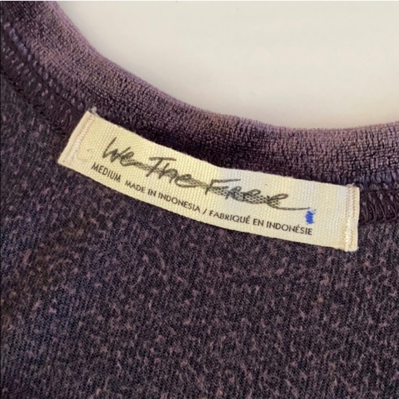 Free People We the Free Valerie Purple Velour Tee - Picture 4 of 5
